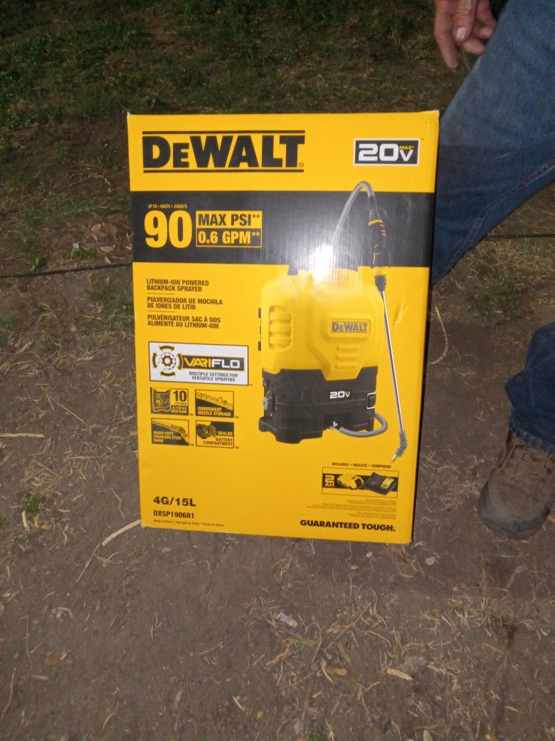 Dewalt 20 Volt Lithium Ion Backpack Sprayer