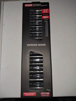 ICON 3/8" Drive Metric Deep Impact Socket Set 13pc