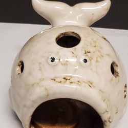 Pottery Whale Candle Holder