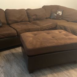 Couch w/ Chaise For Sale