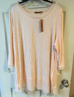 NWT 2X Blush sparkly blouse