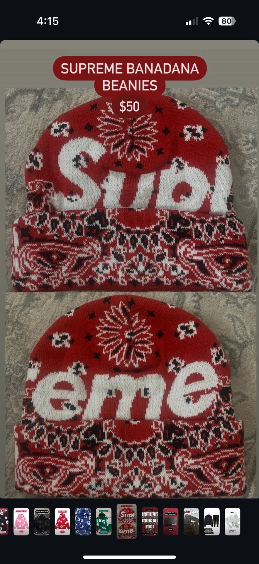 Supreme Bandana beanies