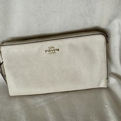 Coach Beige Textured Wristlet
