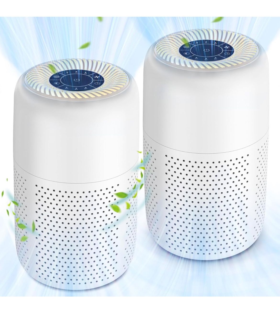 2 Pack Vhoiu Air Purifiers for Home Bedroom up to 600ft²