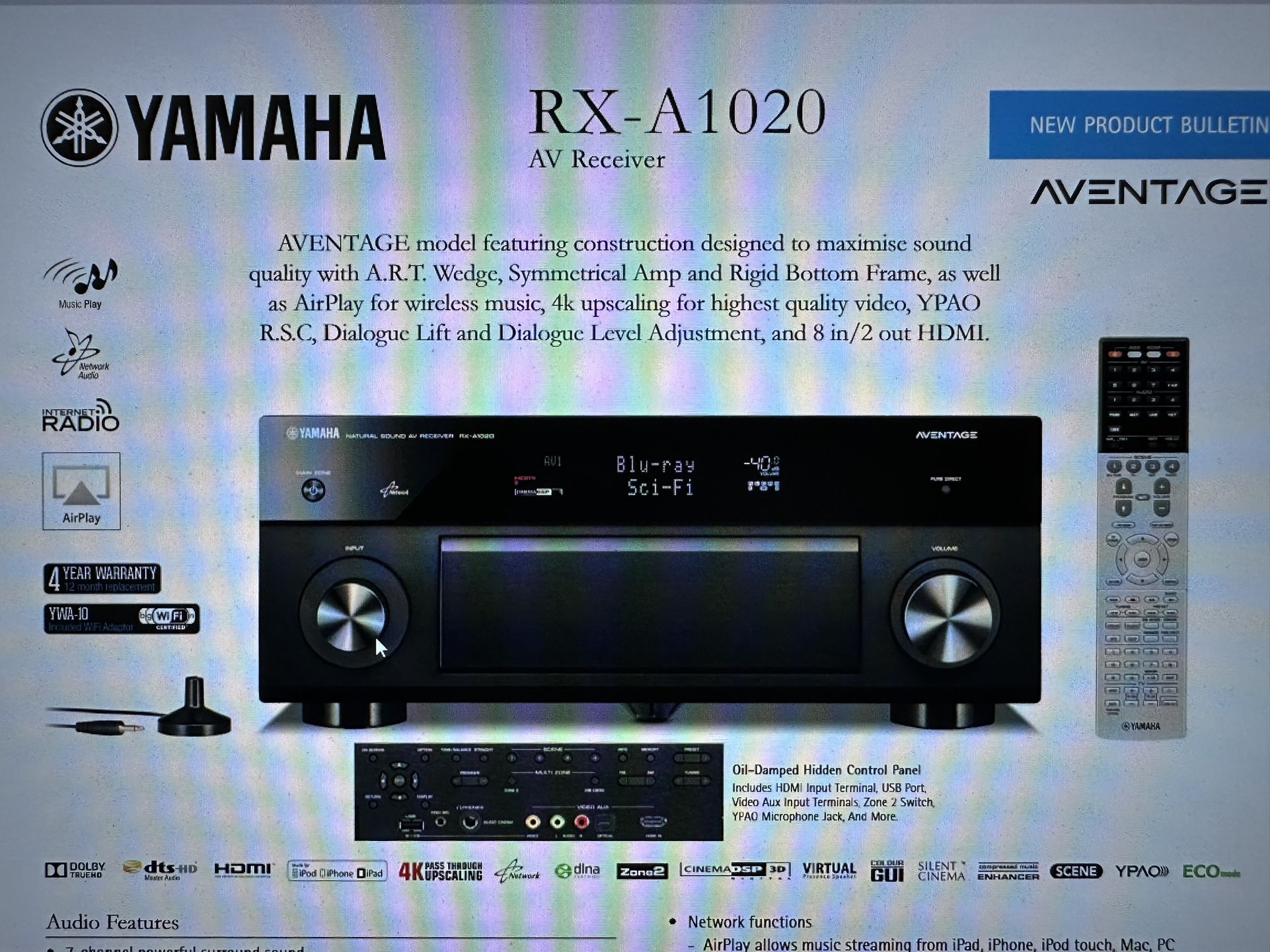 Yamaha RX-A1020 AVアンプ ブラック 7.1ch 【公式通販】 ヤマハAV