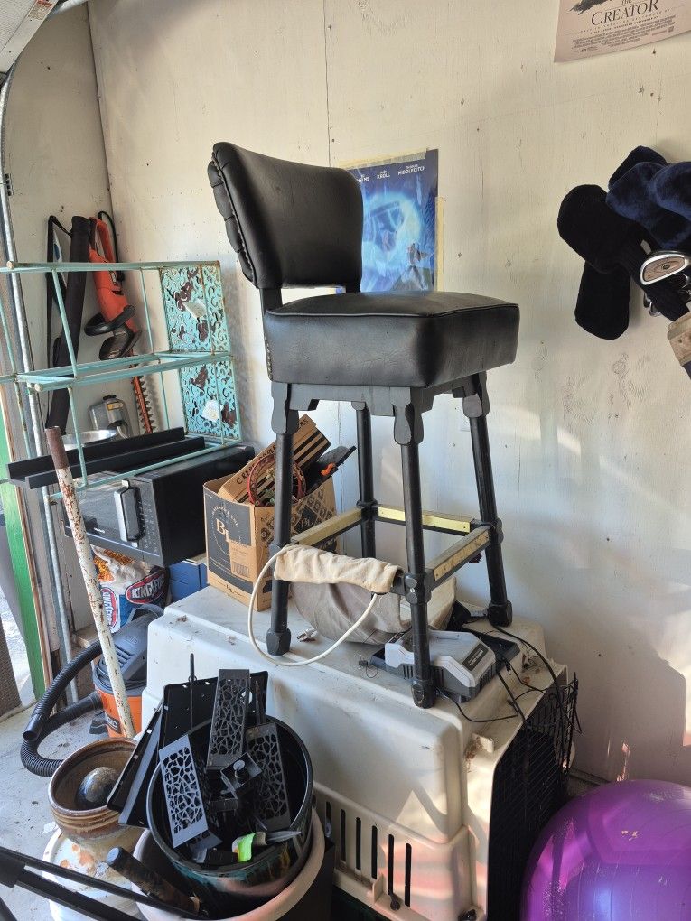 Leather Bar Height Chair