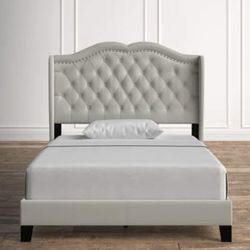 King Size Upholstered Bed Frame - Like New