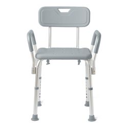 Medline Shower Chair with Back and Padded Armrests - Bath Chair