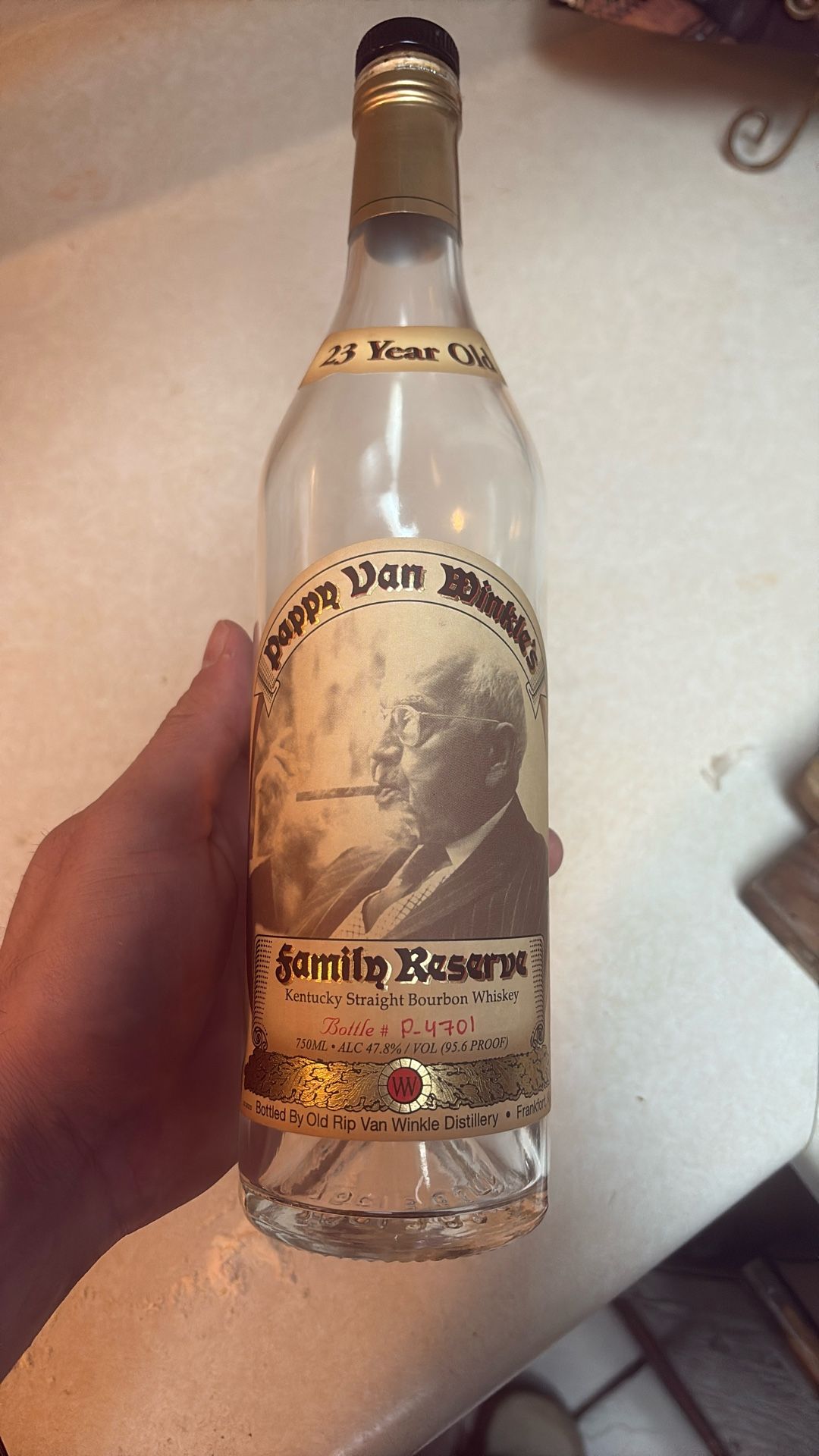 Empty Pappy Van Winkle Bottle Entire Collection