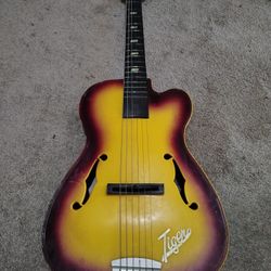 Vintage Late 50's Sunburst Emenee Tiger 3/4 Guitar 