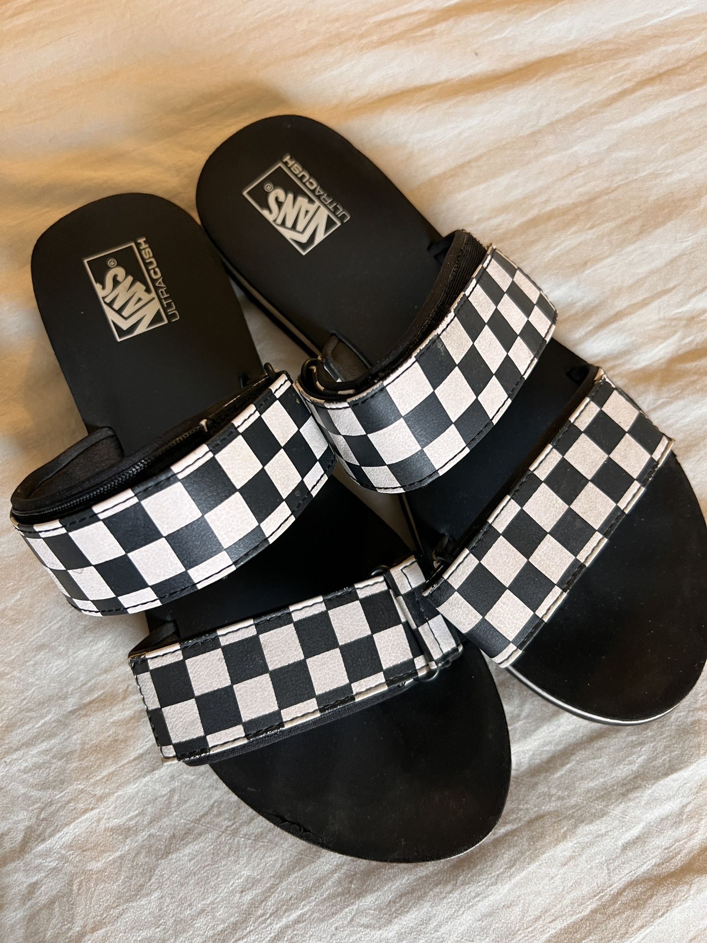 Adjustable Checkered Vans Sandals Women Size 10 