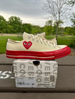 Converse Comme Des Garçons Play X Chuck 70 Low Pristine Red A01796C Size 9 Men