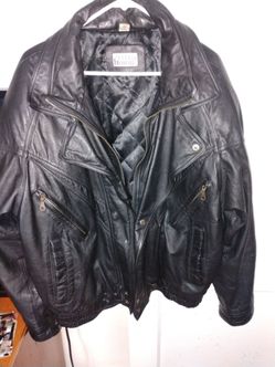 Leather bomber jacket