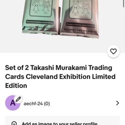 Set of 2 Takashi Murakami Trading Cards Cleveland Exhibition Limited Edition