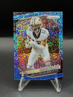 2025 Panini Prizm Blue Sparkle Prizm #192 Chris Olave #/96