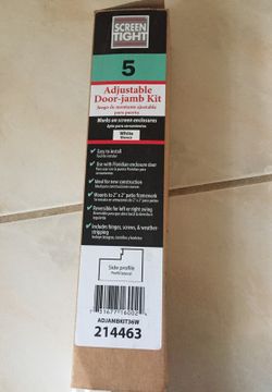 New adjustable Door-Jamb Kit white for screen door patio/pool