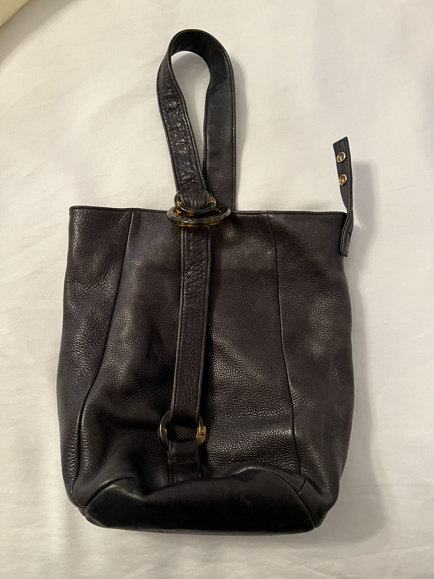 Valerie Stevans Black Leather Sling Bag