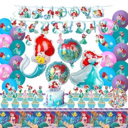 Little Mermaid Birthday Party Decoration Supplies. 
