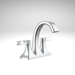 KOHLER Polished Chrome 4-in centers 2 Handle Bathroom Sink Faucet With Drain
