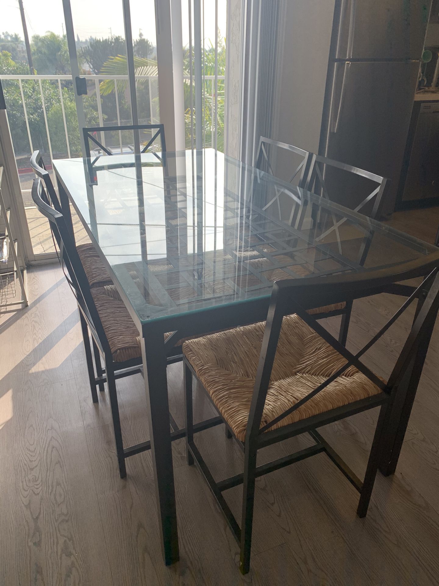 6 Chairs Glass Kitchen Table