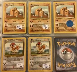Rare Dugtrio & Pidgeotto Pokémon Base Set Near Mint