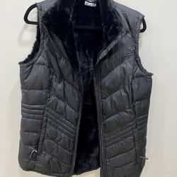 32 Degrees Faux Fur Lined Vest - Black /M 