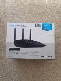 Netgear RAX15 AX1800 WiFi 6 Router 4 Ports  1500 Sqft 20 Devices