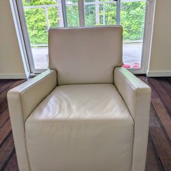 Ivory Leather Chair 