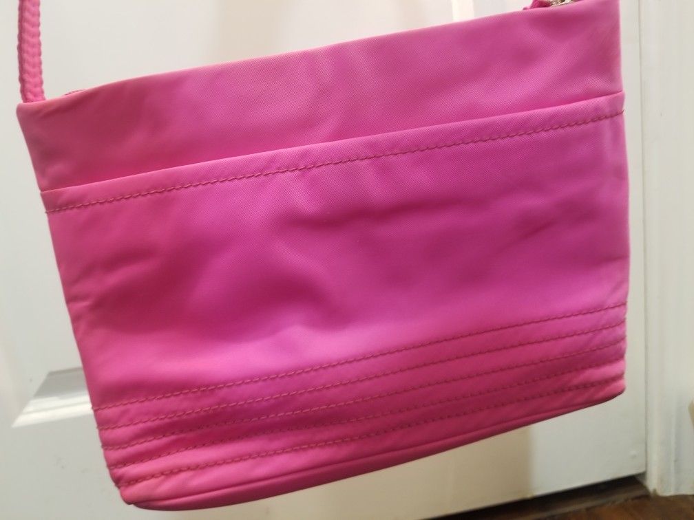 Kate Spade Jae Nylon Flat Crossbody Hand Bag Radiant Pink