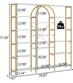 New Triple Wide Gold Bookshelf