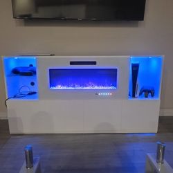 TV Stand With Electric Fireplace 