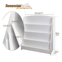  Kids Bookshelf Wooden Toddler Bookcase Display Stand 4 Layers Wood 