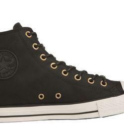Converse Chuck Taylor All Star Black Hi Top Leather Sneakers - Men’s Sz 9