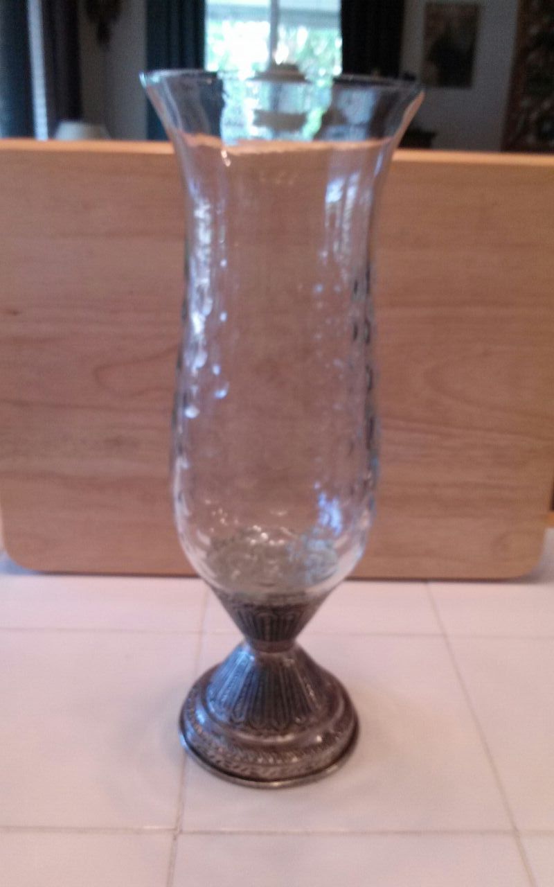 LARGE GLASS VASE 16 IN