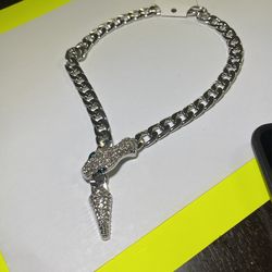 plated chain with stones