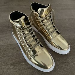 NEW Mens Molten Metallic Gold High-Top Sneakers – Size 13M