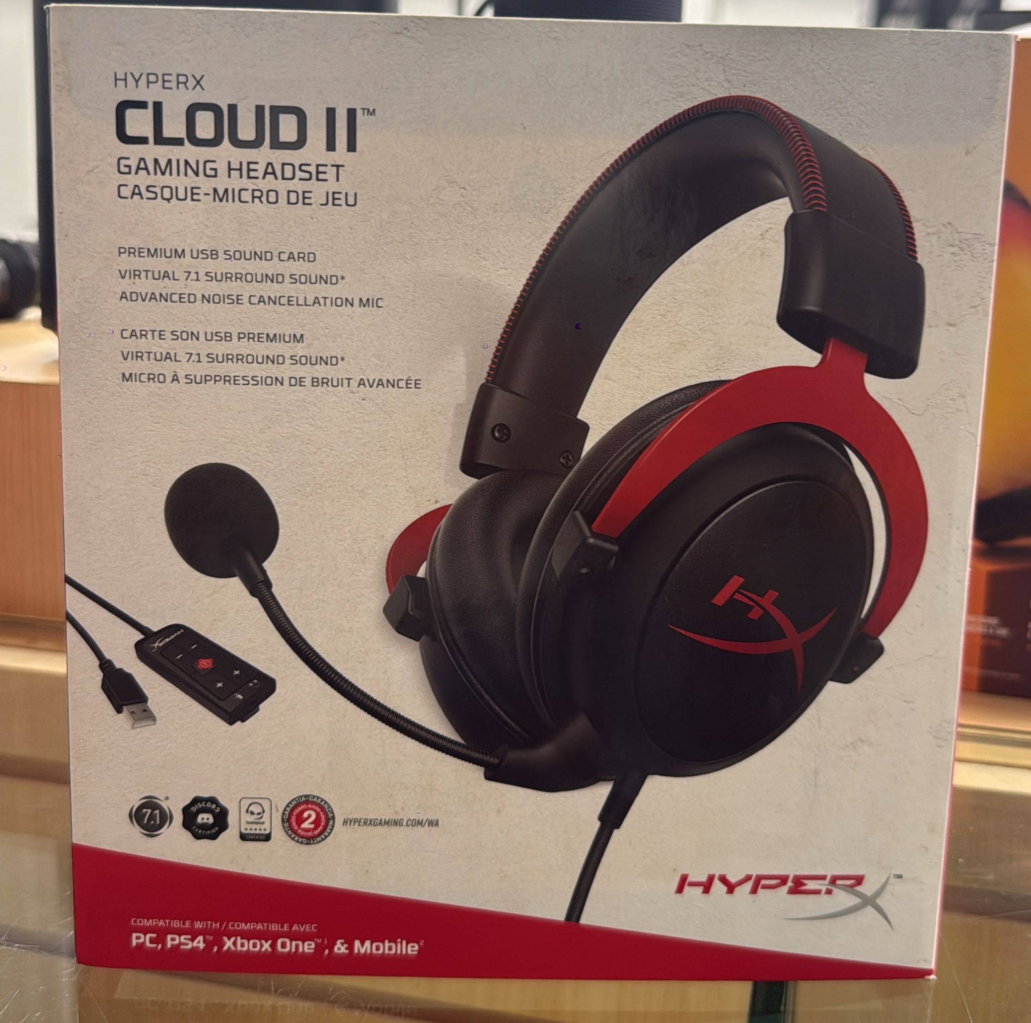 HyperX Cloud II - Gaming Headset - Black-Red  Used   $40