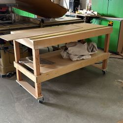 Wood Project Table With Wheels 