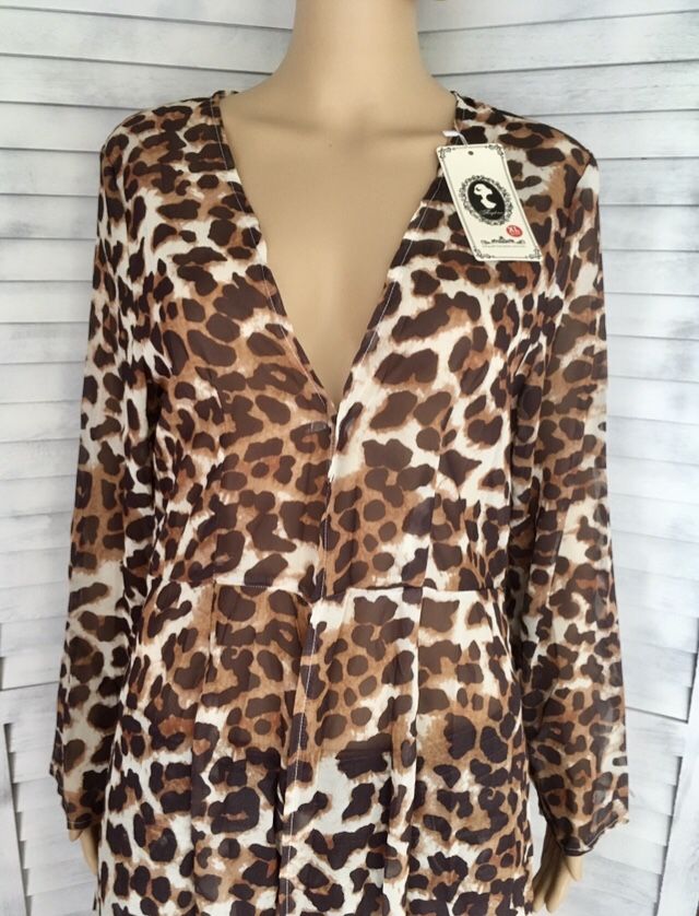 Leopard Print Kimono, XL