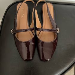 Burgandy Sling Back Flats