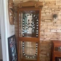NASCAR Checkered Flag 🏁Lighted Curio Glass Cabinet 8 Shelves, Lock & Keys 70” H x24W x 12” D USA