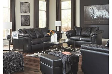 Luxury black two piece couch and Loveseat