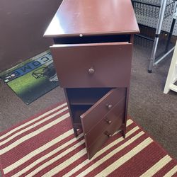 New End Table With Drawer And Door, Open In The Back 