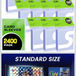 2400ct Clear Card Sleeves for Trading Cards, Baseball Sports Soft Sleeves, Ultra Soft Plastic Card Protector Sleeve