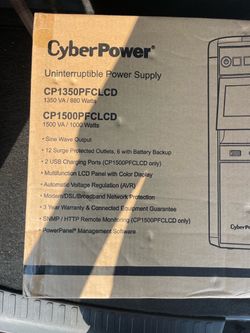 CyberPower CP1500PFCLCD PFC Sinewave UPS Battery Backup and Surge Protector
