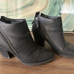 Black Leather Booties