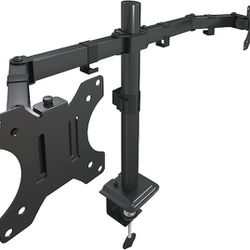 Dual Monitor Arm - Monitor Stand - Fully Adjustable Motion (Rotation/Tilt/Swivel) VESA Desk Mount 75x75 100x100 - Up to 27 inch 17.6 LB - PC/Computer 