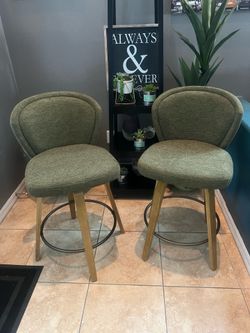 Title New DUOMAY 26 Inch Swivel Bar Stools Set of 2 Chenille Upholstered Counter Height