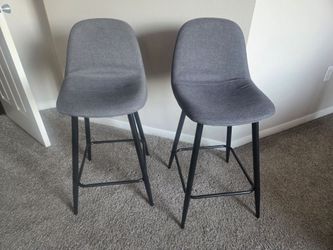 Gray Fabric Barstools 2pc