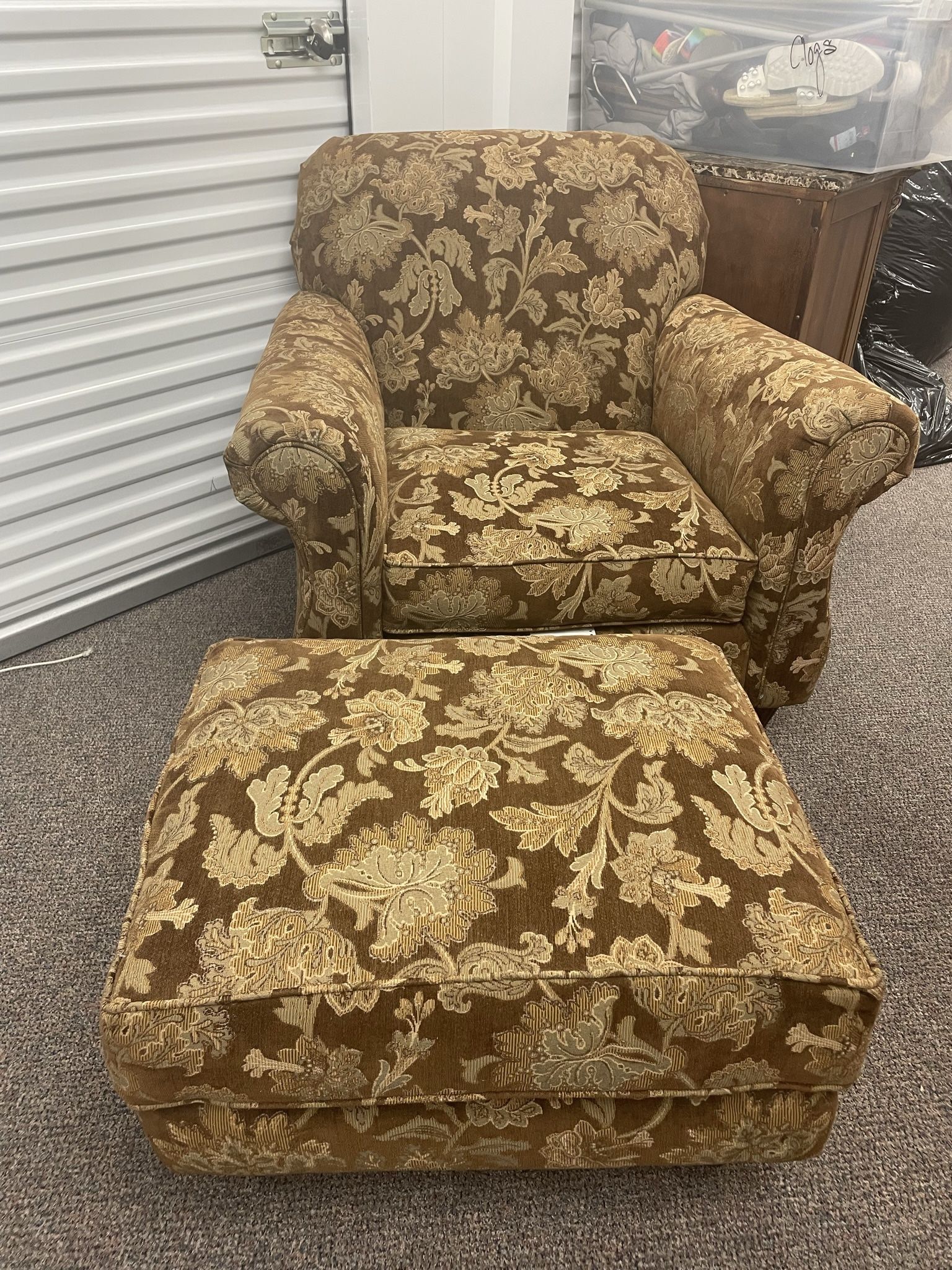 Chair and Matching Ottoman 